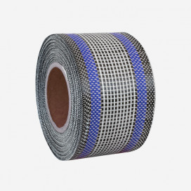 Hybrid mixed carbon and fiberglass reinforcement tape - blue color traces, 80mm