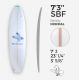 7'3'' SBF - Green density - latte 3/16'' Basswood, ARCTIC FOAM