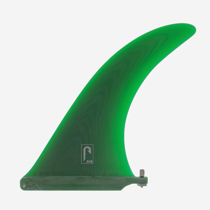 9.75" longboard single fin - Green tint fiberglass