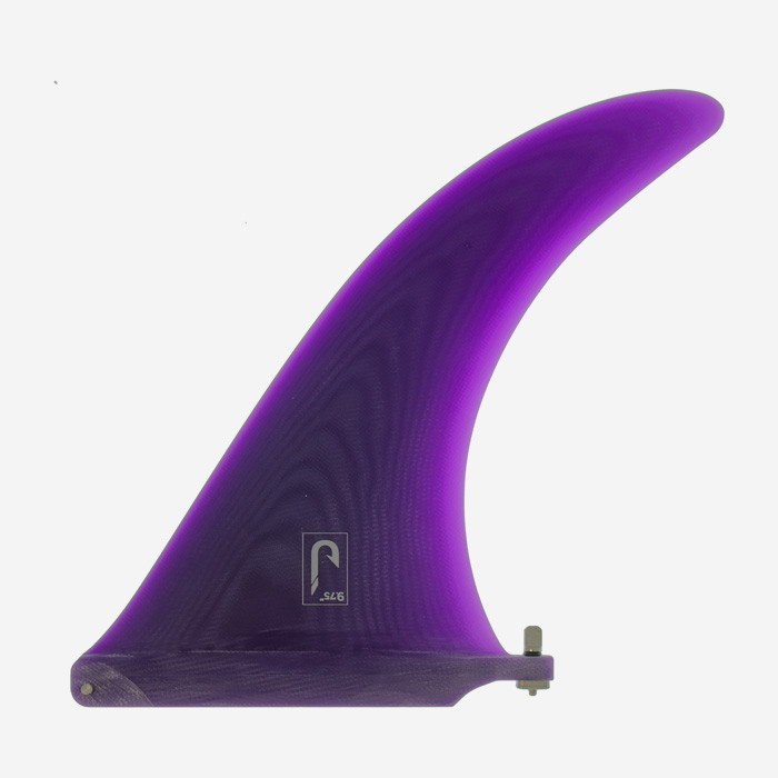 9.75" longboard single fin - Purple tint fiberglass