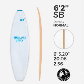 6'2'' SB Shortboard - Blue Density - latte 4mm Obs SURFBLANKS