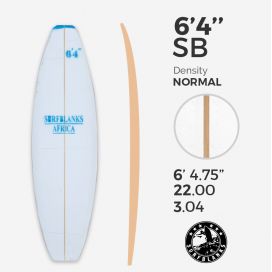 6'4'' SB Shortboard - Blue Density - 4mm Obs stringer, SURFBLANKS