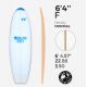 6'4'' FF Fish- Blue Density - latte 4mm Obs SURFBLANKS