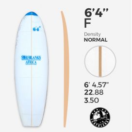6'4'' FF Fish- Blue Density - latte 4mm Obs SURFBLANKS