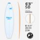 6'8'' SB Shortboard - Blue Density - latte 4mm Obs SURFBLANKS