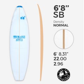 6'8'' SB Shortboard - Blue Density - latte 4mm Obs SURFBLANKS