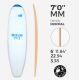 7'0'' MM Egg / Evolutive - Blue Density - latte 4mm Obs SURFBLANKS