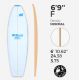 6'9'' F Fish- Blue Density - latte 4mm Obs SURFBLANKS