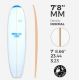 7'8'' MM FAT Egg / Evolutive - Blue Density - 6mm Obs stringer, SURFBLANKS