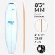 8'3'' MM Malibu - Densidad Azul - costilla 6mm Obs, SURFBLANKS