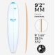 9'2'' MAL Longboard - Blue Density - latte 8mm Obs SURFBLANKS