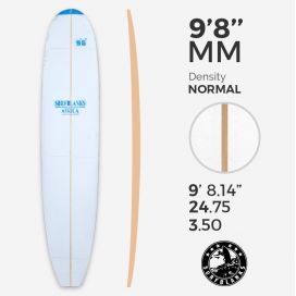 9'8'' MAL Longboard - Densidad Azul - costilla 8mm Obs, SURFBLANKS