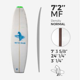 7'2'' MF Fish - 3/16'' Red Cedar stringer - Green density, ARCTIC FOAM