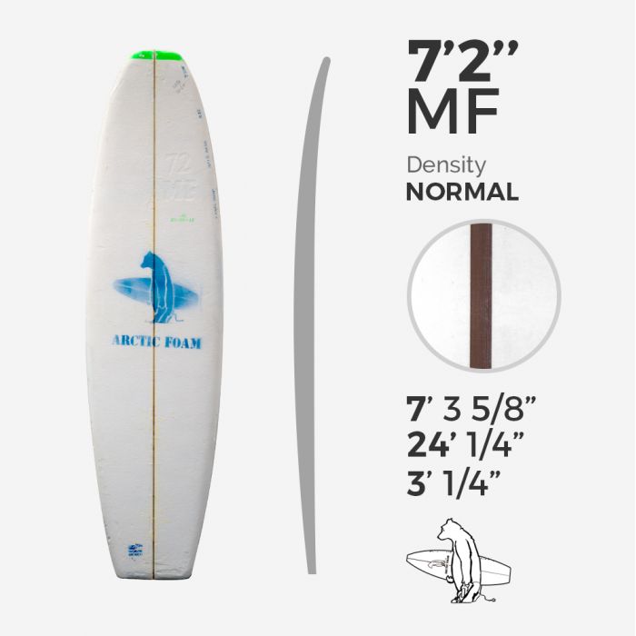 7'2'' MF Fish - Green density - latte 3/16'' Red Cedar, ARCTIC FOAM