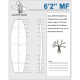 6'2'' MF Fish - Green density stringer 1/8'' Dyed Basswood Brown, ARCTIC FOAM