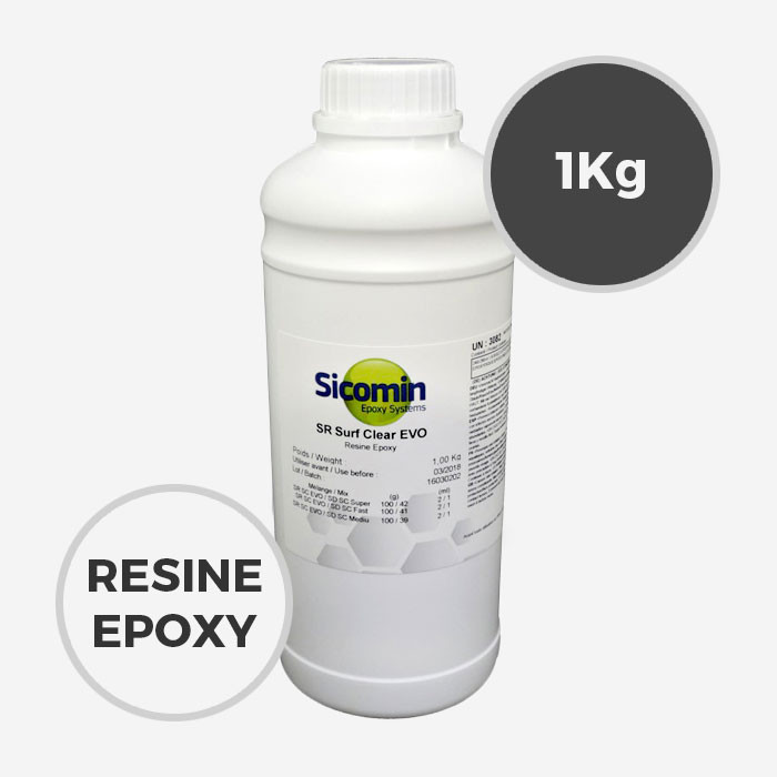 1.00 kg de resine epoxy SR Surf Clear EVO Viral Surf, SICOMIN