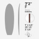 7'2'' F Fish - Green Density - costilla de 1/8'' Red Cedar, ARCTIC Foam