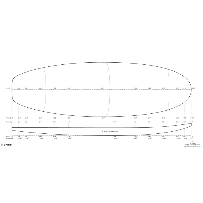 6'4'' F Fish - costilla 4mm Cedar, POLYOLA