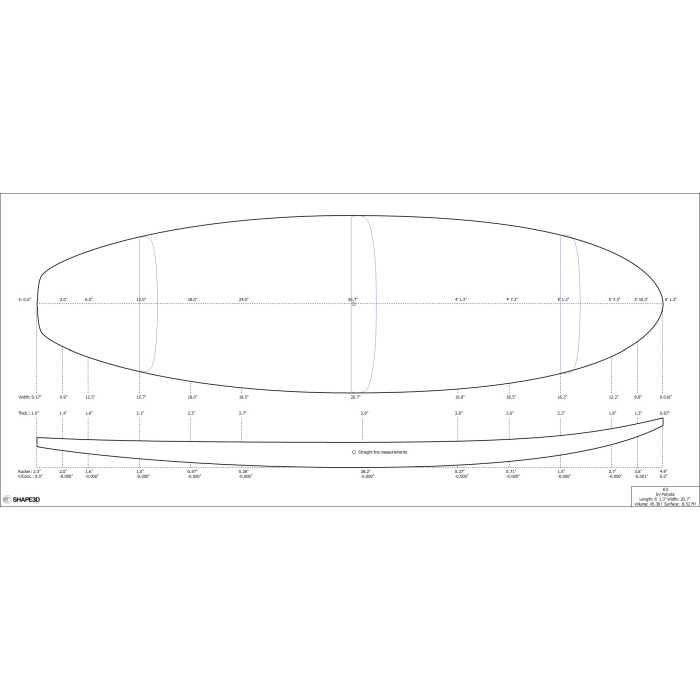 6'2'' S Shortboard - latte 4mm Ply, POLYOLA