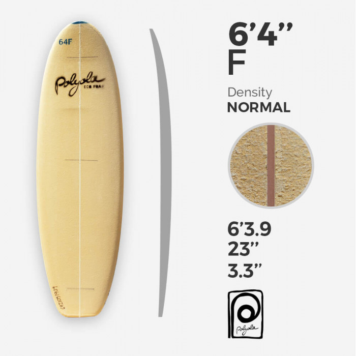 6'4'' F Fish - 4mm Cedar stringer, POLYOLA