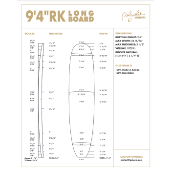9'4'' GH Longboard - 4mm stringer Ply, POLYOLA