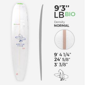 9'3'' L Longboard, BIO FOAM Green density - stringer 5/16'' Basswood, ARCTIC FOAM