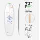 7'2'' F Fish - BIO FOAM Green density - costilla 3/16'' Basswood, ARCTIC FOAM