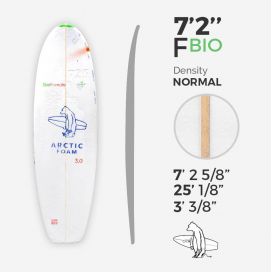 7'2'' F Fish - BIO FOAM Green density - costilla 3/16'' Basswood, ARCTIC FOAM