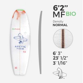 6'2'' MF Fish - BIO FOAM Green density - latte 1/8'' Ply, ARCTIC FOAM