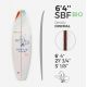 6'4'' SBF Shortboard - BIO FOAM Green density - 1/8'' Ply stringer, ARCTIC FOAM