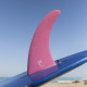 7.5" longboard single fin - Pink tint fiberglass