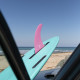 7.5" longboard single fin - Pink tint fiberglass