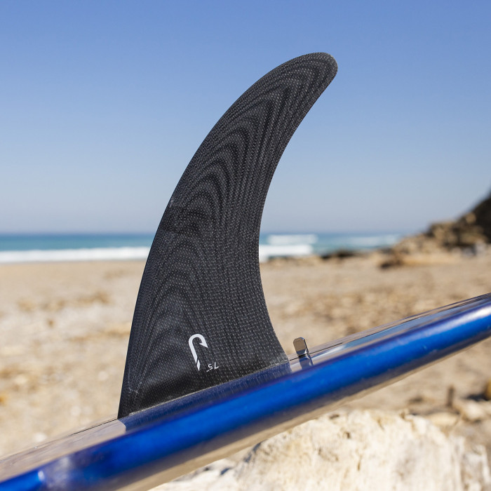 7.5" longboard single fin - Black tint fiberglass