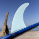 7.0" longboard single fin - Blue fiberglass