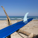 7.0" longboard single fin - Blue fiberglass