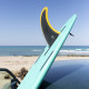 8.0" longboard single fin - Smoke to gold fiberglass