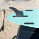 8.0" longboard single fin - Black tint fiberglass