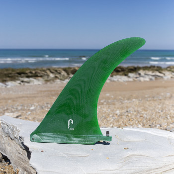 9.75" longboard single fin - Green tint fiberglass