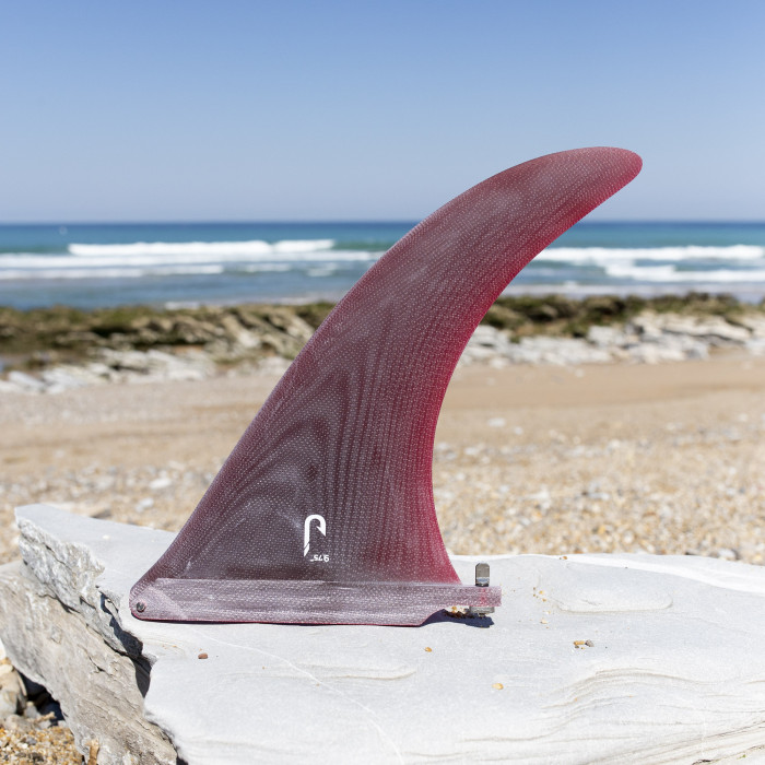 9.75 longboard single fin - Red tint fiberglass - VIRAL SURF