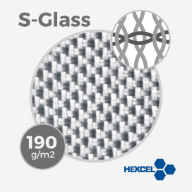 Tissu de fibre de verre S ref S-GLASS - 6 oz - 190 gr/m - largeur 76cm, HEXCEL
