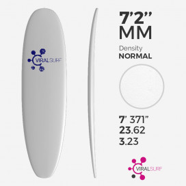 7'2''' Mini Malibu, VIRAL Surf, sans latte