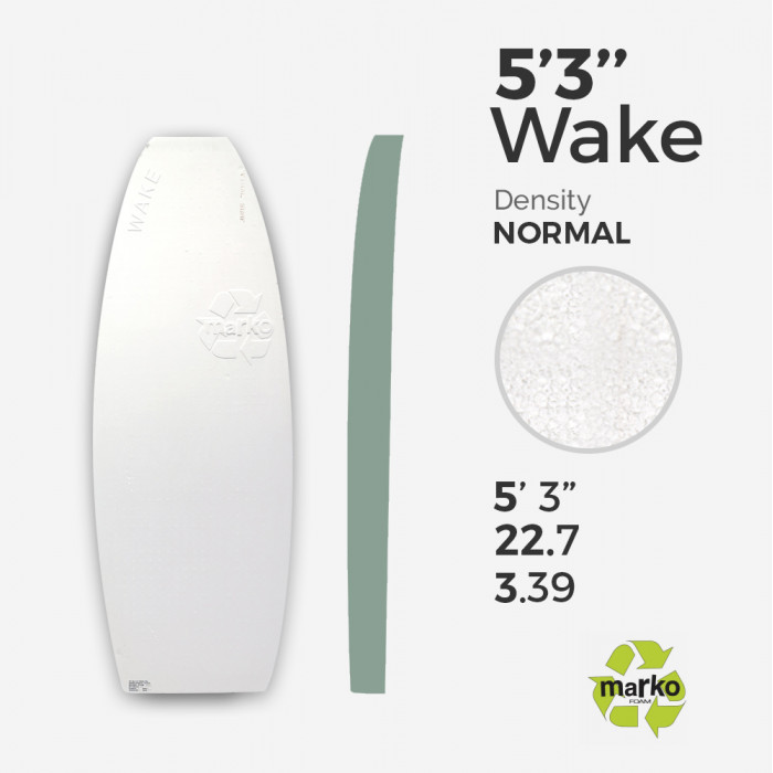 5'3'' WAKE FOIL EPS - 5'3'' x 22.7'' x 3,39'' - No Stringer, MARKO FOAM