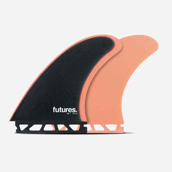 T2 win fins - Fiberglass Indigo / Rose, FUTURES.