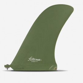 Aleta de longboard - Rudder Fiberglass Hunter Green 9", FUTURES.