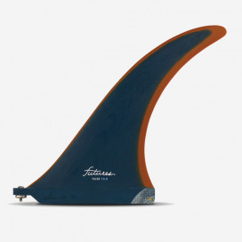 Longboard fin - Tiller Fiberglass solid Cobalt / Patina 10.0", FUTURES.