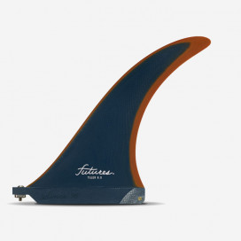 Longboard fin - Tiller Fiberglass solid Cobalt / Patina 8.0", FUTURES.