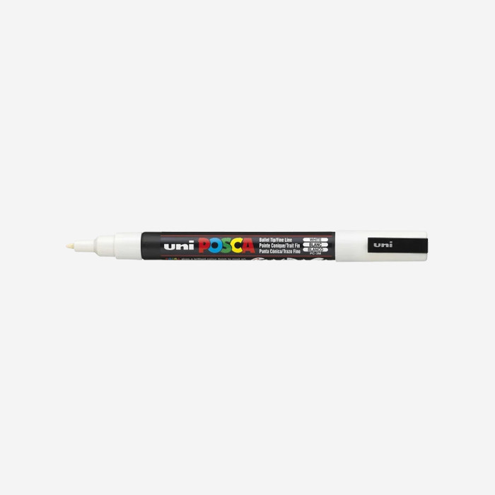 MARCADOR POSCA BLANCO PC3M (punta 1.5mm linea fina)