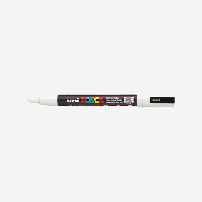 Marqueur couleur blanc PC3M (pointe fine 1,5mm), POSCA - VIRAL SURF