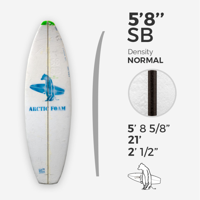 Foam para el shape de tabla de surf tipo Shortboard Arctic Foam