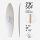 7'9'' SBF - Green density - latte 3/16'' Basswood, ARCTIC FOAM